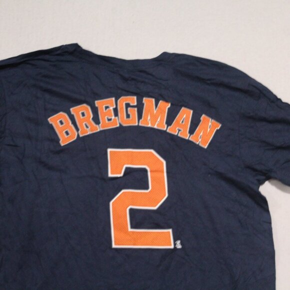 Majestic Men Blue Houston Astros 2 Bergman Shirt Size XL - Picture 3 of 10